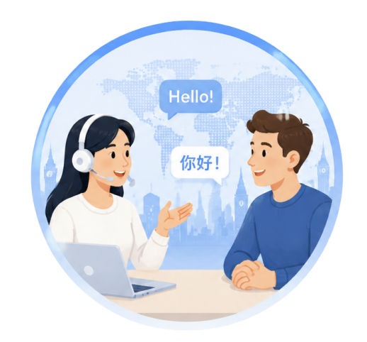沉浸式语言环境插画