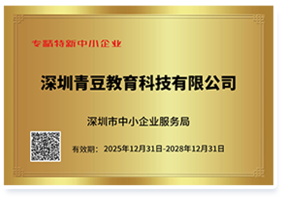深圳市专精特新中小企业证书
